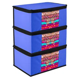 Kuber Industries Blue Set of 3 Regular Multi-Utility Organisers-23