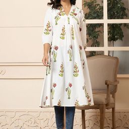 Yufta Women Floral Embroidered Floral Anarkali Kurta-image-89