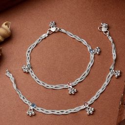 Bhana Fashion Silver-Plated Anklet-image-24