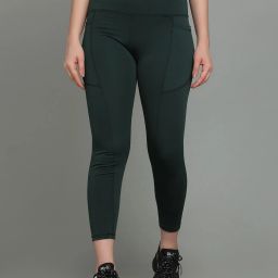 Women Solid Dark Green Track Pants-image-13