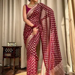 ZILVIRA Woven Design Zari Kanjeevaram Saree-picture-3