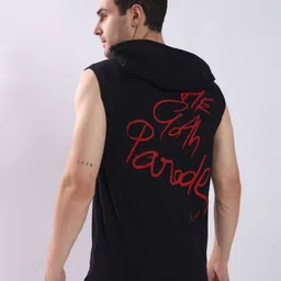 PUNK Men Printed Sleeveless Cotton Hooded Sweatshirt-picture-9