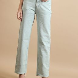 DressBerry Women Comfort Straight Fit High-Rise Light Fade Acid Wash Stretchable Jeans-image-55