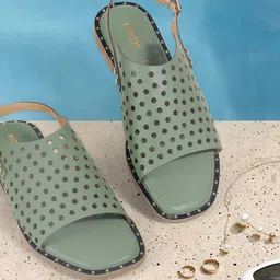 Mochi Laser Cuts Block Heel Sandals-32