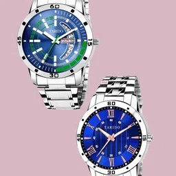 TARIDO Men Pack of 2 Stainless Steel Straps Analogue Watch TD_SM_SILVER_STRAP_105-36
