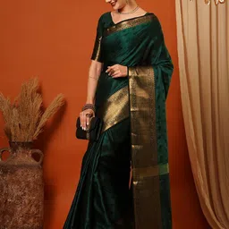 SILKWEAR Ethnic Motifs Zari Jamdani Saree-picture-4