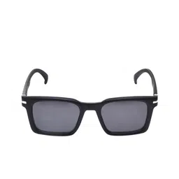 HASHTAG EYEWEAR Unisex Square Sunglasses with Polarised Lens TT Polarized-30007-M.BLK-1804 image 3