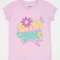 Pantaloons Junior Girls Floral Applique T-shirt-21