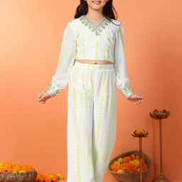 BAESD Girls Embroidered Angrakha Gotta Patti Top with Palazzos-image-92