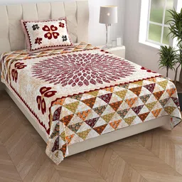 Salgia Jaipuri Printed Single Bedsheet with Pillow Cover-image-40