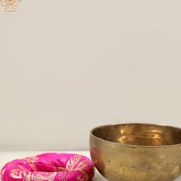 Exotic India Gold Toned & Pink Printed Brass Curio Showpiece-image-54