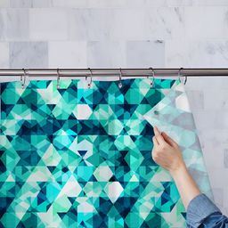 ArtzFolio Green & Blue Printed Waterproof Shower Curtain-image-100