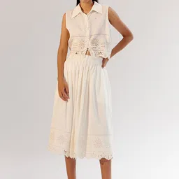 NOIB Freya Self Design A-Line Midi Skirt image 4