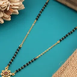 TKRB SALES Gold Plated Artificial Stones Studded And Beaded Mangalsutra-picture-10