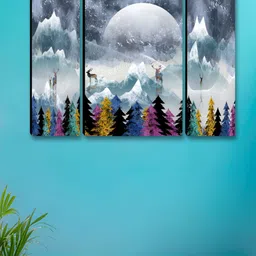 Myntra Elegant Homes Grey & Purple 3 Pieces Moon Wall Art-19