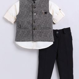 LITTLE COLLARS Boys Printed Shirt with Trousers-52