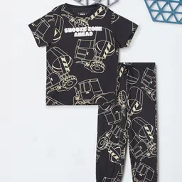 max Boys Printed Round Neck Pure Cotton Night suit-picture-1