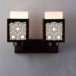 Gojeeva Black Wood Square Shaped Wall Lamp-picture-15
