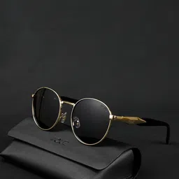 Irayz Unisex Black Lens & Gold-Toned Round Sunglasses with-picture-19