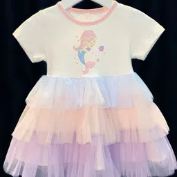 YK Girls Colourblocked Fit & Flare Dress-image-60