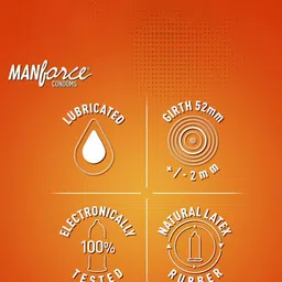 Manforce Set of 5 Overtime Pinapple Flavoured Condoms - 10 Pcs Each image 4