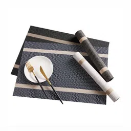 MONKDECOR 6 Pieces Blue Geometric Patterned Rectangular Table Placemat image 2