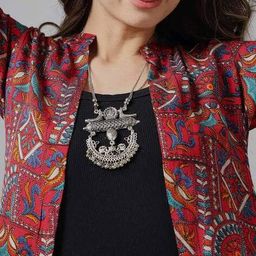 azira Geometric Print Front-Open Shrug image 5