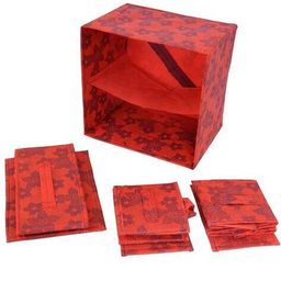 kuber industries Floral Print 3-Drawer Foldable Drawer Storage Organizer image 5