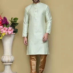 RANAK Men Ethnic Motifs Embroidered Regular Kurta with Pyjamas-image-64