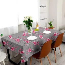Lushomes Grey Floral 6-Seater Table Cover-image-41