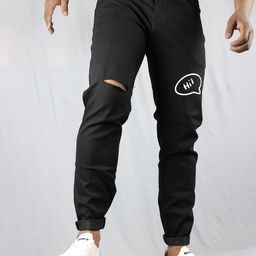 styzon Men Jean Slim Fit Slash Knee Jeans-image-88