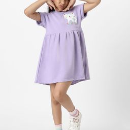 Nauti Nati Print Kimono Sleeve Applique A-Line Dress-image-11