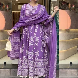 DIVASTRI Women Ethnic Motifs Printed Regular Kurta with Trousers & With Dupatta-18