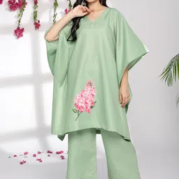 LetsDressUp Floral Printed V Neck Pure Cotton Kaftan Kurta-picture-21