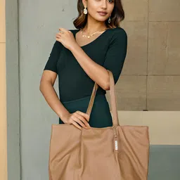 Toteteca PU Structured Shoulder Bag with Bow Detail-38