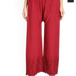 SRISARAS Women Pack Of 2 Ethnic Motif Embroidered Mid-Rise Parallel Trousers-image-117