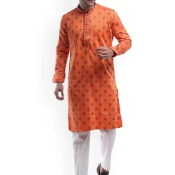 HAMSAFAR Men Paisley Flared Sleeves Thread Work Dobby Anarkali Kurta-picture-21