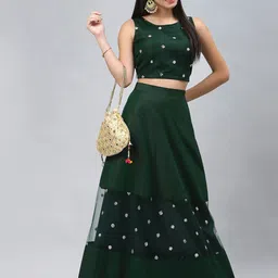 studio rasa Sequins Embroidered Sleeveless Net Blouse image 5