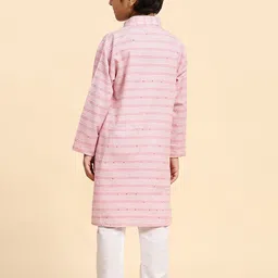Pro-Ethic STYLE DEVELOPER Boys Striped Sequinned Kurta with Pyjamas image 5