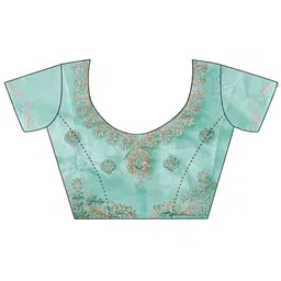 MANVAA Embroidered Thread Work Semi-Stitched Lehenga & Unstitched Blouse With Dupatta image 2