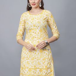 ETRAANA Printed Pure Cotton Round Neck Kurta-image-71