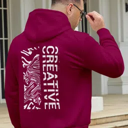 Triptee Men Typography Printed Hooded Pure Cotton Sweatshirt-picture-15