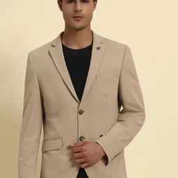 Cantabil Slim Fit Notched Lapel Long Sleeve Single Breasted Blazer-picture-29