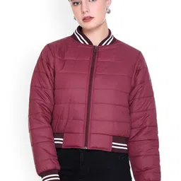 SANHOK Women Colourblocked Lightweight Crop Puffer Jacket-picture-32