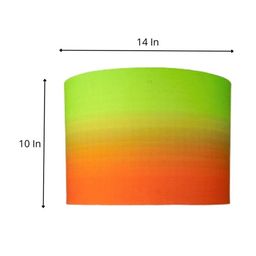 Grated Ginger Orange & Green Printed Cotton Ceiling Lamp image 2