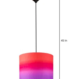 Grated Ginger Red & Purple Ombre Printed Cylindrical Ceiling Lamp image 2