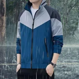 Colorblock Men Raincoat-image-78