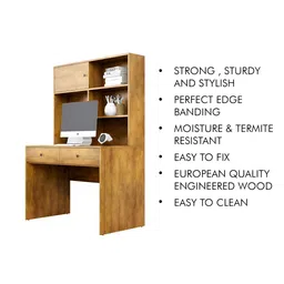 HEXA RED Brown Engineered Wood Study Table For Work From Home Students & Computer Table image 4