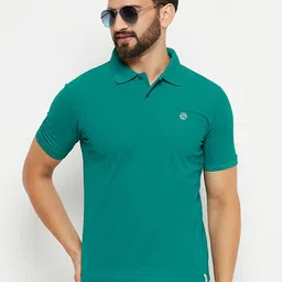 RENUOVO Men Solid Polo Collar Cotton Slim Fit T-shirt-picture-12