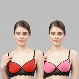 samvar Women Cotton Red,Pink Padded Non-Wired Lingerie Bra Sport wear Gym Crop Tank Top-picture-9
